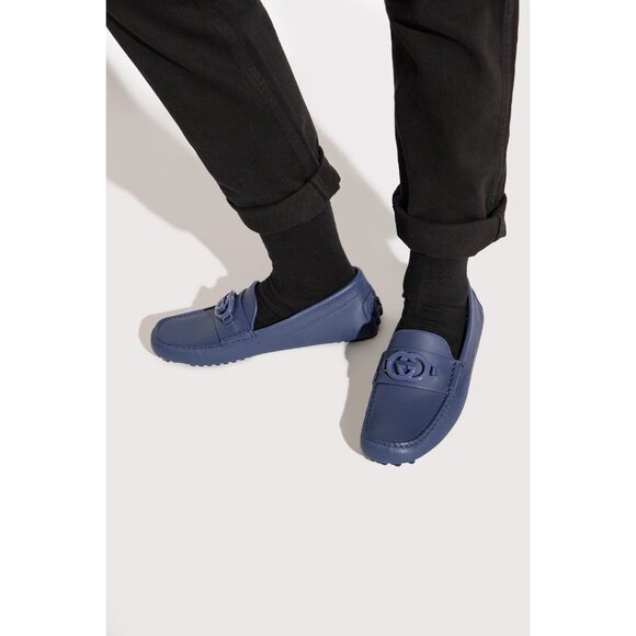 Gucci Men’s Leather Moccasins Clove Calf Soft Loafers Washed Indigo 692379 UK4.5 main image 4